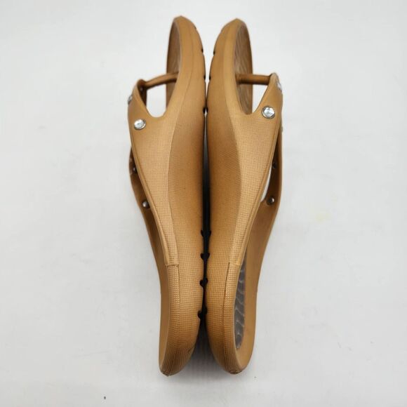 Tony Little Cheeks Sandals Flip Flops Round Jewels Beige MISMATCHED SIZES 6 & 7 - Picture 7 of 10